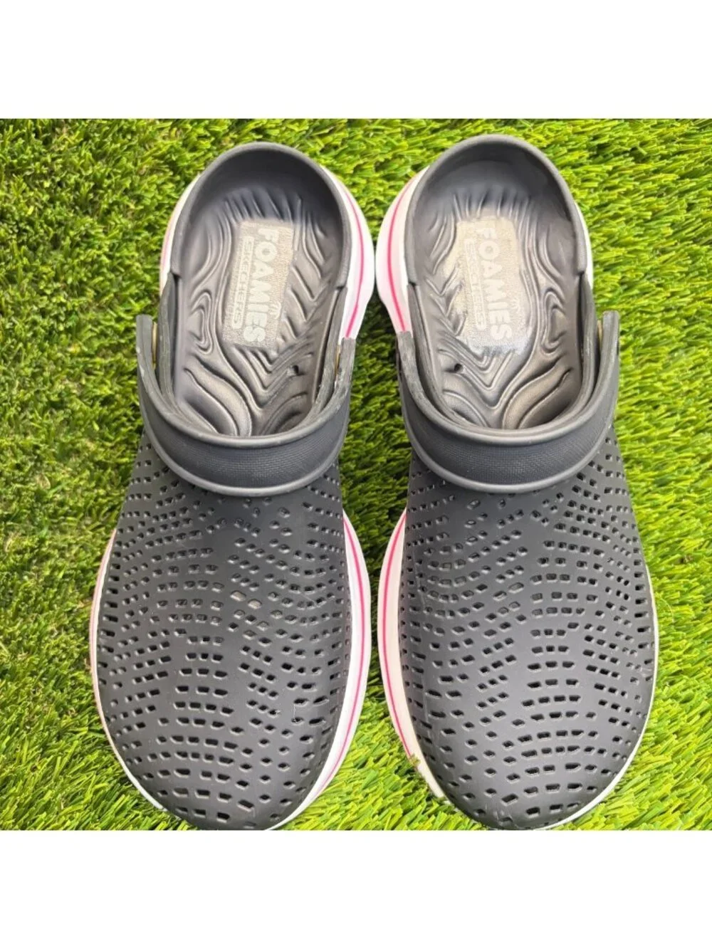 Skechers Foamies Go Walk 5 Womens Size 8 Black Pink Beach Casual Clog Sandals